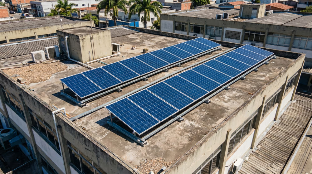 Kit de energia solar com 16 módulos